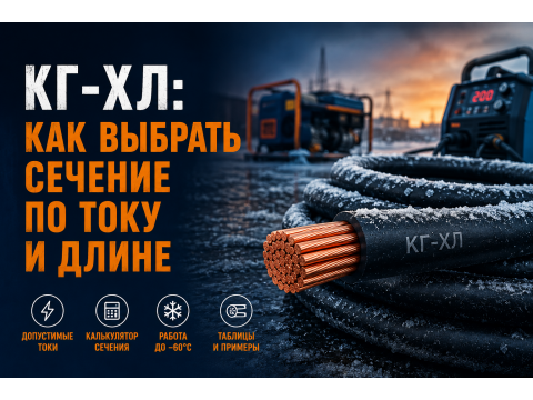 КГ-ХЛ: как выбрать сечение по току и длине линии (таблицы и примеры)