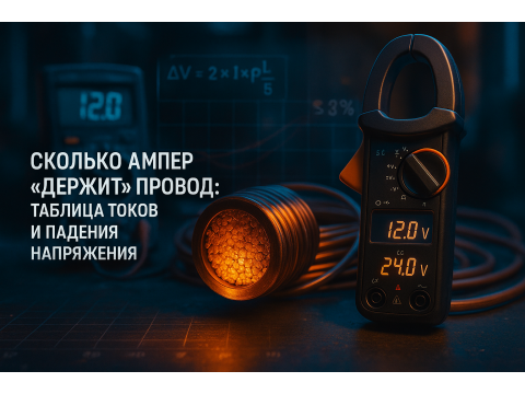 Сколько ампер «держит» провод: таблица токов и падения напряжения для 12/24 В